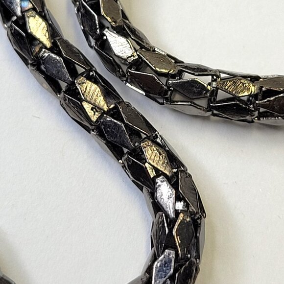 Gunmetal Tone Long Necklace with Crystal tassels - Picture 11 of 16